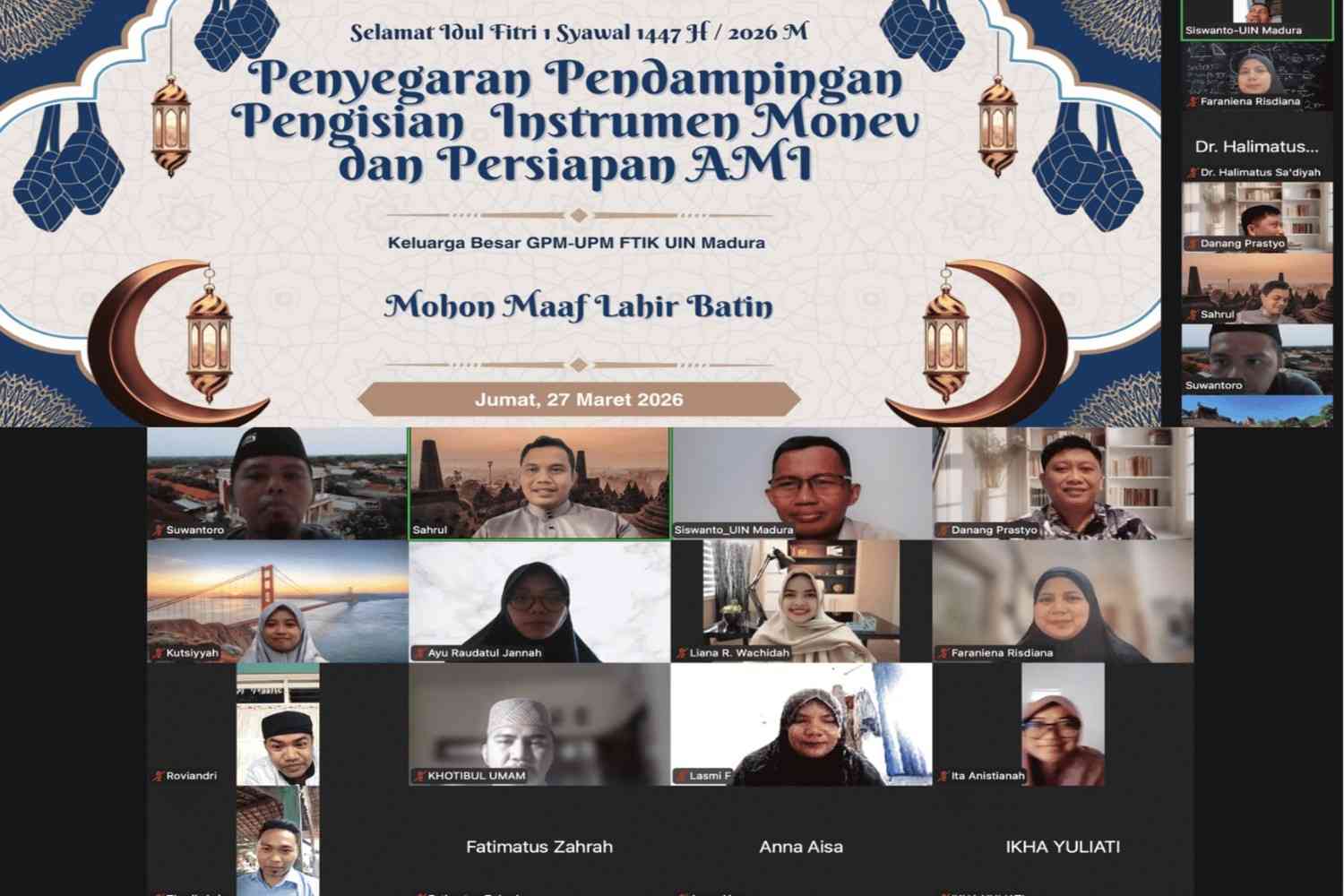 Hangatkan Silaturahmi Idul Fitri, GPM-UPM FTIK Perkuat Penyegaran Instrumen Monev dan Tindak Lanjut Kalender Mutu